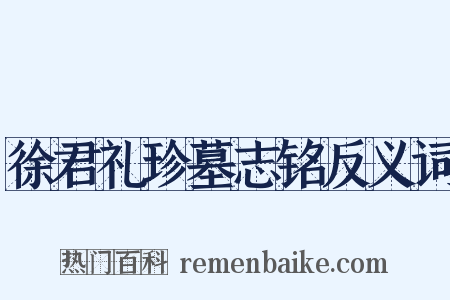 徐君礼珍墓志铭反义词是什么意思的图片
